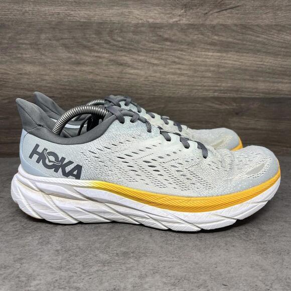 HOKA Clifton 8 Running Shoes Mens Size 9.5 Blue Orange Sneakers One One main image 7